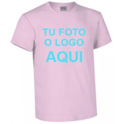 Camiseta algodón rosa claro