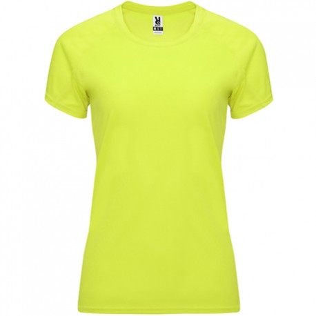 camiseta tecnica mujer amarillo fluor