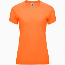 Camiseta técnica mujer naranja fluor