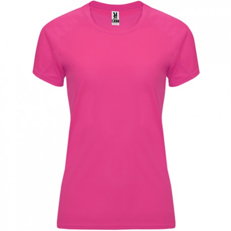 camiseta tecnica mujer rosa fluor